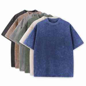 Camiseta Vintage para Hombre, Lavado Ácido, Hombros Caídos, Oversize, Verano 2026, Ropa Masculina, Camisetas de Alta Calidad - Product Image 6