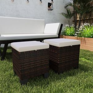 2 Pouf da Esterno in Vimini per Arredamento da Giardino - Product Image 1