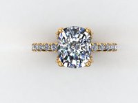 Cincin Emas Perak Wanita Elegan Moissanite CVD Batu Berwarna CZ EGL VVS2 D Bentuk Oval 4.20 CTS VS1 Perhiasan Pengantin