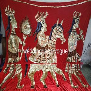 Panel de fondo bordado de terciopelo Premium para decoración de escenario de boda y accesorios para eventos disponibles en colores y diseños personalizados - Product Image 5