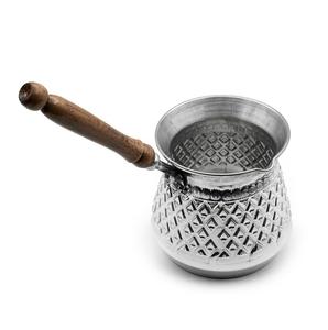 Cafetera Turca/Griega/Árabe de Latón para Estufa, Cezve Ibrik Briki con Mango de Madera - Product Image 1
