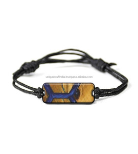 Pulseras de Moda Unisex de Madera y Resina Únicas de la India, Artesanía de Madera y Resina Natural a Precio Económico para Bodas - Product Image 1
