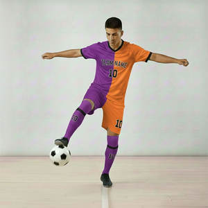 Ensemble de maillots de foot sublimés personnalisés avec nom d'équipe, respirant, séchage rapide, antibactérien, manches courtes, col rond - Product Image 2