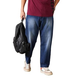 Jean en denim délavé bleu moyen pour homme, coupe ample et large, 100 % coton, style vintage décontracté, taille mi-haute, longueur complète, respectueux de l'environnement - Product Image 6