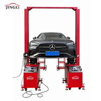 Direct usine JINGLI 4T Ensemble complet d'équipements de réparation automobile : Pont élévateur à deux colonnes à plancher libre et Machine de test de vibration de simulation routière