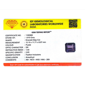 Loose Amethyst Gemstone 9.55 Carat-High Quality Natural Stone for Fine Jewelry - Product Image 4