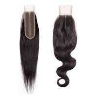 14 Inch 2x6 Transparent Lace Closure Rambut India Alami Bergelombang Hitam Natural Single Drawn Closure