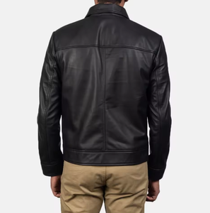 OEM Custom Men's Casual Vintage Leather <b>Jacket</b> for Spring Autumn and Winter High Quality <b>Light</b> Fabric Men's Design - Product Image 2