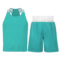 Conjunto de Camiseta sin Mangas y Pantalones Cortos para Boxeo, Transpirable, de Secado Rápido, Elástico, 100% Poliéster, Uniforme para Entrenamiento y Sparring