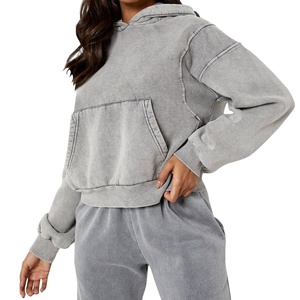 Vente en gros de sweats à capuche pour femmes, de haute qualité, écologiques, respirants, pour l'hiver, effet délavé, fournisseur direct d'usine, sweat à capuche en polyester - Product Image 6