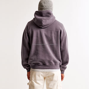 OEM Fabricantes de ropa personalizado 465gsm hombres chándal de peso pesado de algodón de gran tamaño Unisex sudaderas con capucha bordado liso teñido No - Product Image 5