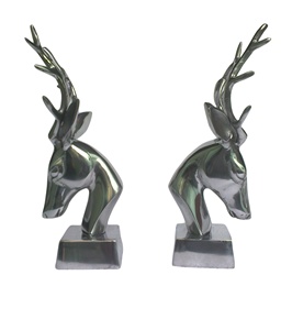 Escultura de Cabeza de Ciervo de Aluminio, Figura Decorativa de Mesa Hecha a Mano - Product Image 4