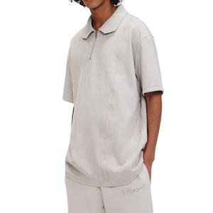 Nouveau Polo 2026 Personnalisé avec Fermeture Éclair Métallique Irrégulière pour Hommes – T-shirt Polo Oversize Décontracté pour Hommes - Product Image 1