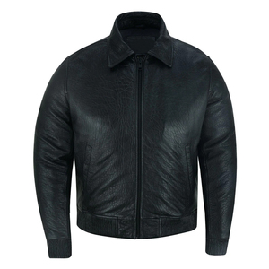 Design Your Own Winter Men's <b>Leather</b> <b>Jacket</b> with Zipper High Quality Vintage Fashion <b>Long</b> Sleeve Customizable - Product Image 3