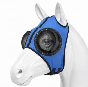 Máscara antimoscas para caballos de alta calidad, hecha con tela suave y elástica, y malla transpirable para protección ocular, de exportador indio a precio mayorista. - Product Image 1
