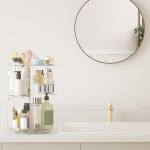 Organisateur de maquillage rotatif DIY avec 8 niveaux réglables, présentoir pour soins de la peau, support pour pinceaux de maquillage, support pour parfums - Product Image 2