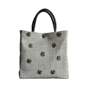 Sac fourre-tout unisexe Royaa de style américain, multi-poches, avec logo vintage brodé, résistant à l'eau, 15,75 pouces, en laine tannée végétal - Product Image 1