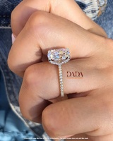 Anillo de Compromiso y Boda de Diamante Cultivado en Laboratorio con Corte Radiante de Lujo, Certificado IGI, Oro de 14K con Baño de Rodio, Anillo Nupcial Personalizado para Mujer