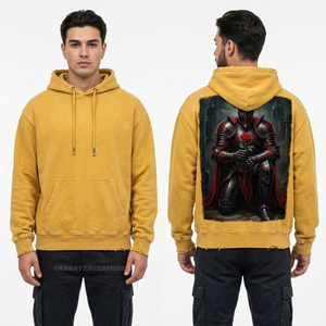 Sweat à capuche court personnalisé pour homme, vert délavé à l'acide, avec motif crâne et rose, style streetwear, ourlet brut vieilli, en molleton, fabricant - Product Image 6