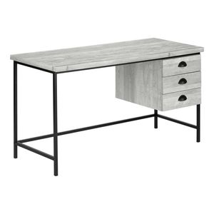 Scrivania Moderna Contemporanea da 55 Pollici per Ufficio Domestico con Cassetti Portaoggetti, Laminato Grigio e Metallo Nero per Lavoro con Laptop - Product Image 2