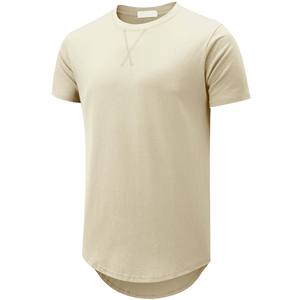 Premium quality Mens Longline <b>Drop</b> <b>Back</b> T Shirt 210 GSM Cotton Blend Short Sleeve Custom Design Factory Direct Low MOQ - Product Image 3