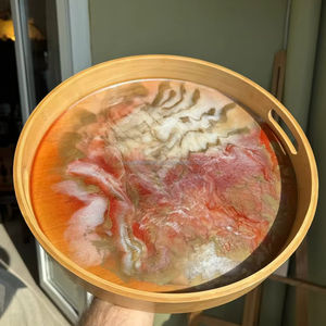 Meilleur plateau de service en bois fabriqué à la main avec des designs uniques pour votre décoration intérieure par l'artisanat de Tayyab - Product Image 1