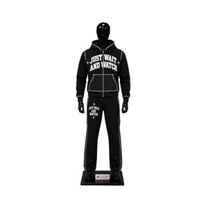 Conjunto Deportivo Personalizado Negro para Hombre, Sudadera con Capucha y Cremallera Completa, Pantalones Jogger, Ropa Deportiva Casual de Dos Piezas - Product Image 1