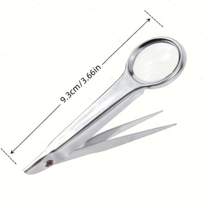 Pinzas Inclinadas de Acero Inoxidable con Lupa para Cejas y Depilación Precisa, Pinza para Extraer Espolones de Cejas con Lupa - Product Image 1