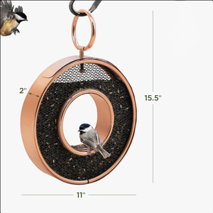 Mangeoire à oiseaux suspendue en cuivre de luxe, décorative pour l'extérieur, mangeoire à graines pour oiseaux sauvages, décoration de jardin, balcon, décoration intérieure - Product Image 4