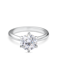 แหวนเพชรทรงกลมหกกรงเล็บ 1 กะรัต เพชรเลี้ยงในห้องปฏิบัติการ ดีไซน์แบบฝังหนามเตย สำหรับงานหมั้น ทำจากทองคำขาว ทองคำเหลือง ทองคำโรสโกลด์ และแพลตตินัม 18K - Product Image 5