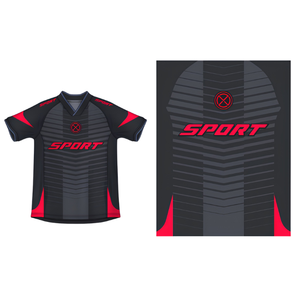 เสื้อฟุตบอลสโมสร แบบสั่งทำ ปักลาย ปักแบบรีดร้อน พิมพ์ลายบนผ้าตาข่าย โพลีเอสเตอร์ 100% แห้งเร็ว ระบายอากาศดี คอวี แขนสั้น - Product Image 1