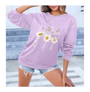 Nueva Llegada Sudadera de Algodón para Mujer de Lujo con Manga Larga, Hombros Caídos, Estampado, Cómoda, Casual, Invierno, Personalizada - Product Image 3