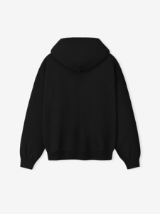Sudadera con Capucha Negra de Estilo Moderno para Hombre, Talla Grande, Manga Farol, Color Sólido, Transpirable, 100% Algodón - Product Image 2