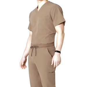 2026 Hospital Medical Men <b>Doctor</b> Scrub Suits 100% Cotton Quick Dry Breathable High Quality Stretchy Surgical Scrub Uniforms <b>Sets</b> - Product Image 3
