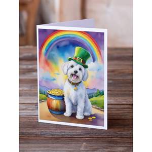 Coton De Tulear St Patrick's Day Whimsical A7 Blank Note Cards Lot de 8 avec enveloppes 5x7 Cartes de vœux de taille - Product Image 2