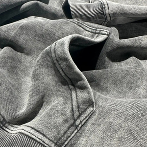 Sweat à capuche unisexe surdimensionné effet délavé vintage pour homme, fermeture éclair, en molleton de coton écologique et respirant - Product Image 6