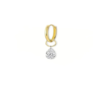 Pendientes Colgantes con Diamantes Cultivados en Laboratorio con Corte Pera, Estilo Aro de Oro de 10K, 14K, 18K, Joyería Minimalista, Pendientes Elegantes para Uso Diario