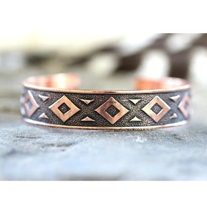 Brazalete de Cobre Hecho a Mano Estilo Rústico, Ajustable, Vintage, Joyería de Sanación Energética para Hombres y Mujeres - Product Image 2