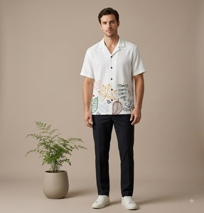 Men's <b>White</b> Full Sleeve Formal <b>Shirt</b> Solid Pattern V-neck Collar Summer Wear Breathable Anti-Wrinkle Satin Cotton - Product Image 1