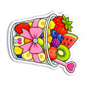 Taza de Frutas de Acrílico Bonita y Sostenible con Logotipo Personalizado, Cuchara en Forma de Corazón, Taza con Lazo, Instrumento de Belleza, Servicio OEM - Product Image 3