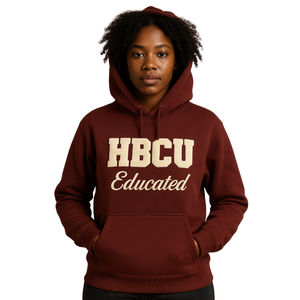 Sweat à capuche personnalisé HBCU Educated Maroon DST avec broderie chenille, pour sororité grecque Delta Divine Nine Apparel - Product Image 1