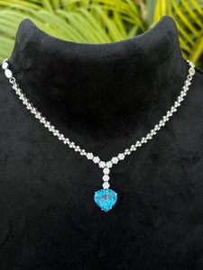 Conjunto de Collar y Pendientes de Topacio Azul Suizo Natural, Plata de Ley 925, Joyería Fina, Proveedor Mayorista OEM ODM - Product Image 1