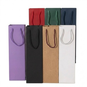 Sac cadeau pour vin rouge, best-seller au Vietnam, sac fourre-tout biodégradable, emballage en papier kraft personnalisé pour bouteille de vin - Product Image 3