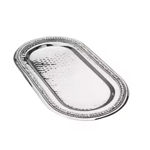 Novedad: Bandeja Ovalada Plana de Latón Dorado con Asa de Flor de Orquídea, Bandeja de Servicio de Acero Inoxidable para Comedor de Lujo - Product Image 6