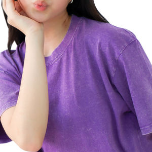 Camisetas de Cuello en V Extra Grandes para Mujer, de Alta Calidad, Suaves, de Algodón, Personalizadas, Ecológicas, de Secado Rápido, con Lavado Ácido, al por Mayor - Product Image 5