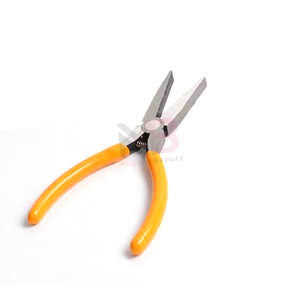 Pince à extensions capillaires professionnelle à manche orange pour l'installation et le retrait des extensions à pointe plate - Product Image 1