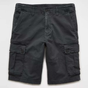 Pantalones Cortos Cargo Gris Oscuro para Hombre, 100% Algodón Canvas, Cintura Media, Cierre con Cordón, Transpirables, Ecológicos, Bordados, Estilo Casual - Product Image 1