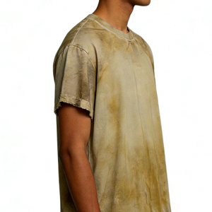 Camiseta sin mangas unisex de tejido sólido de 275 g/m² de alto gramaje, lavada al ácido, con diseño en blanco efecto descolorido por el sol y bajo irregular holgado. - Product Image 1