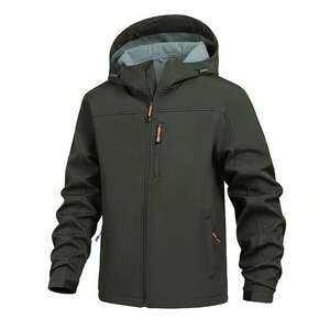 Men's Winter Blouson Dot Pattern Hooded <b>Fleece</b>-Lined <b>Thick</b> Windproof and Waterproof <b>Jacket</b> - Product Image 6