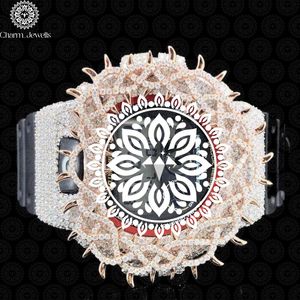 Montre de luxe Charm Jewells en acier inoxydable, cadran analogique 40 mm, verre lumineux, bracelet pour homme, boîtier carré mécanique, étanche 10 bars - Product Image 3
